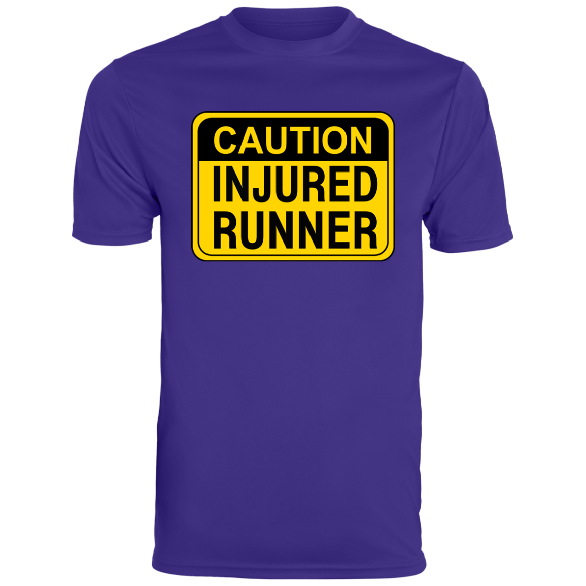 CAUTION INJURED RUNNER Men's Moisture-Wicking Tee