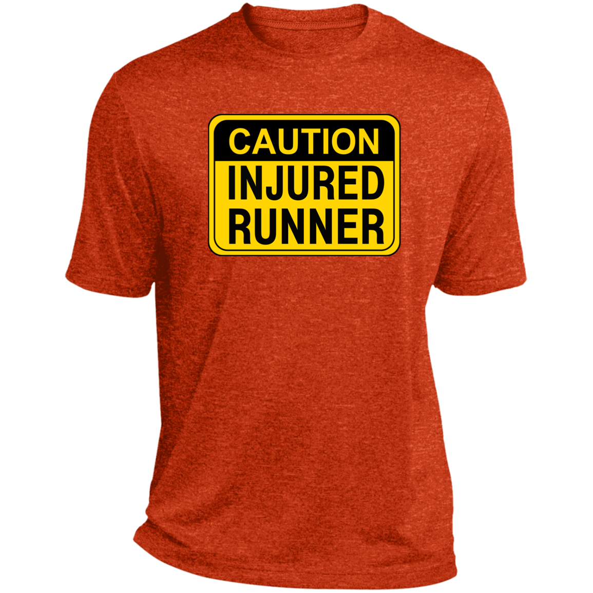 CAUTION INJURED RUNNER Heather Performance Tee