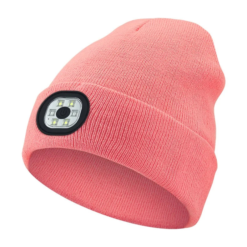 Creative 6 LED Beanie Hats, Unisex Winter Warm Hat for Night Riding fishing Warm Knit Caps Flashlight Head Lamp Cap,washable