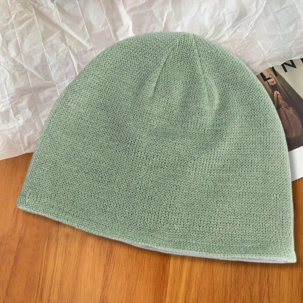 High Visibility Beanie Reflective Knitted Hat for Night Jogging Cycling Windproof Dome Cap for Runners Hop Street Style Headwear