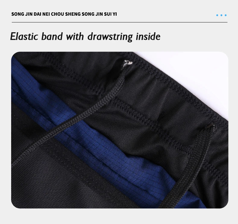(S-4XL)Men Women Teens Double Layer Quick Dry Marathon Running Sport Shorts with Zipper Pocket Trackless Fitness Training Shorts