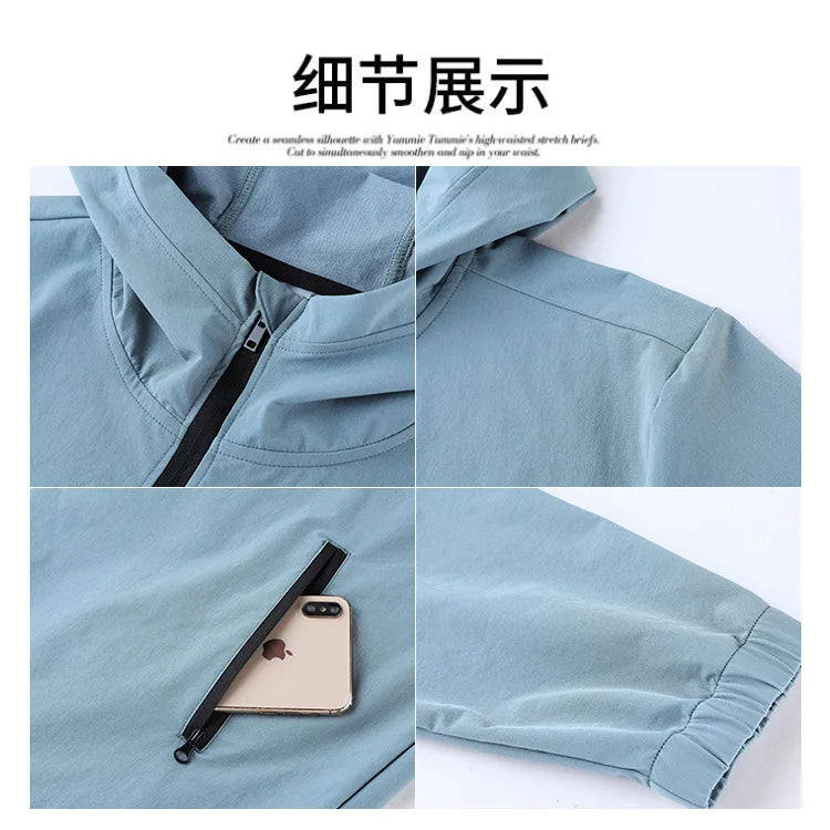 Men's Marathon Running Jacket Fitness Autumn Winter Windproof Jogging Training Quick Dry Half zipper Hooded Coat Outdoor Cycling