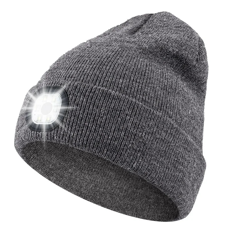 Creative 6 LED Beanie Hats, Unisex Winter Warm Hat for Night Riding fishing Warm Knit Caps Flashlight Head Lamp Cap,washable